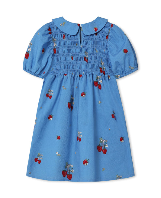 Elma Dress in Marina Blue, back view