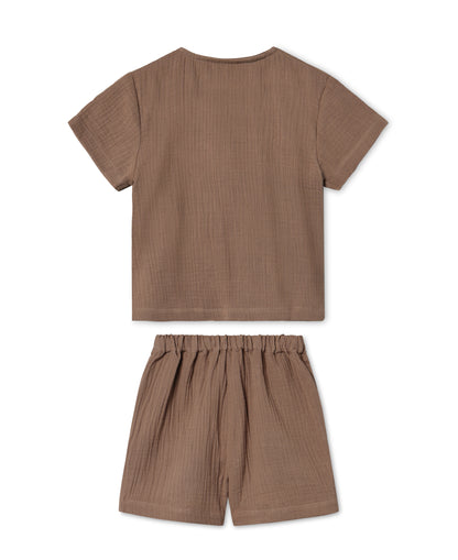 Cha Cha Short Set in Pine Bark, back view