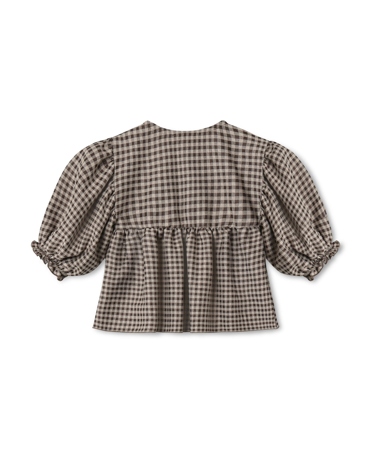 Ella Blouse in Sandshell / Coffee Bean, back view