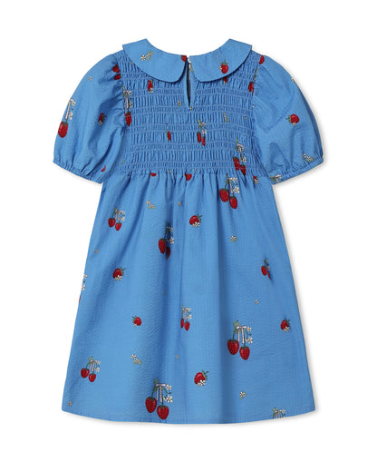 Elma Dress in Marina Blue, back view