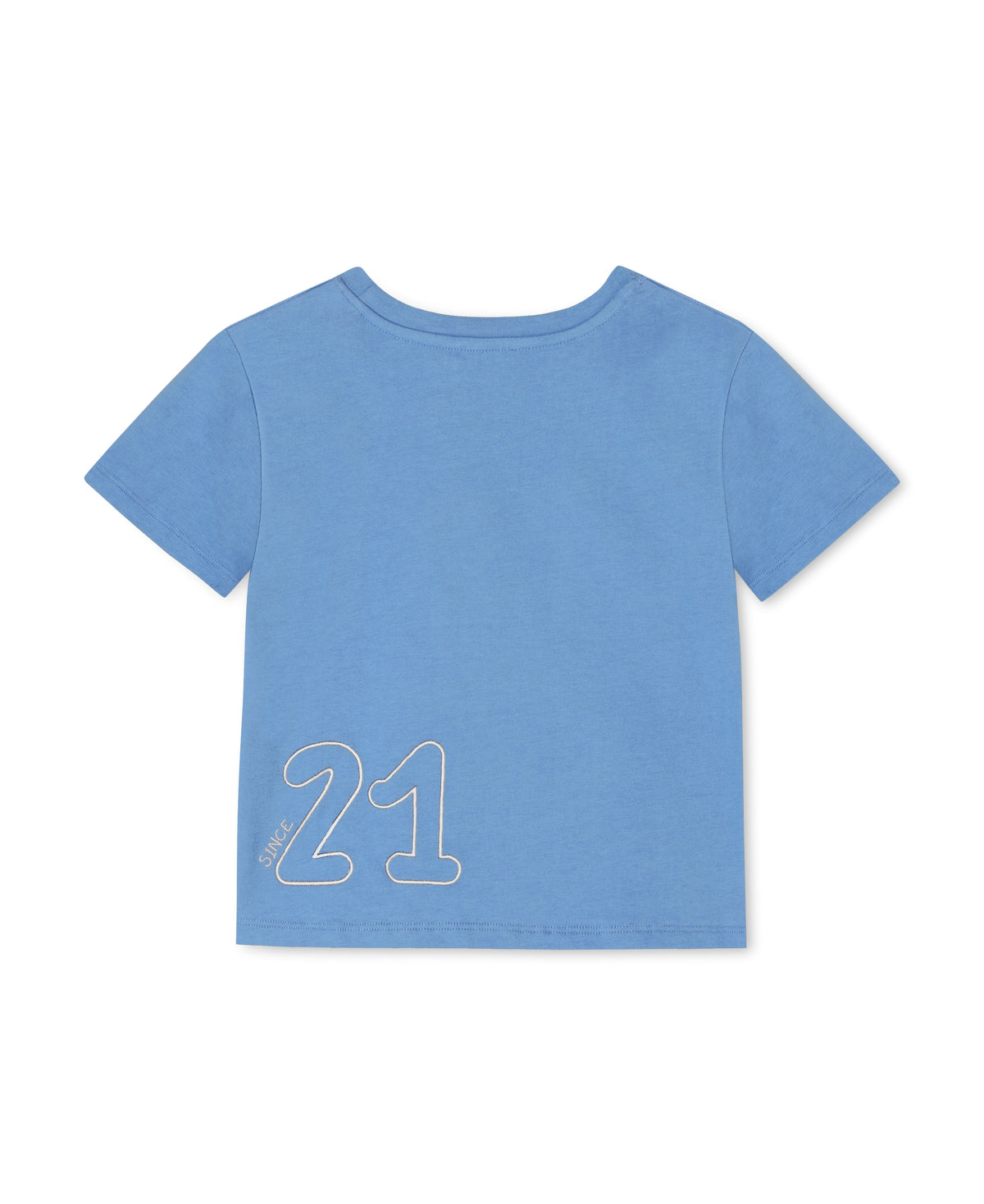 Sommer Club T-shirt in Marina, back view with an outlined '21' print