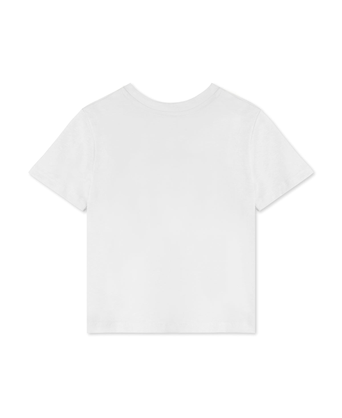 Back of the white Team Zebra t-shirt, plain, shown flat